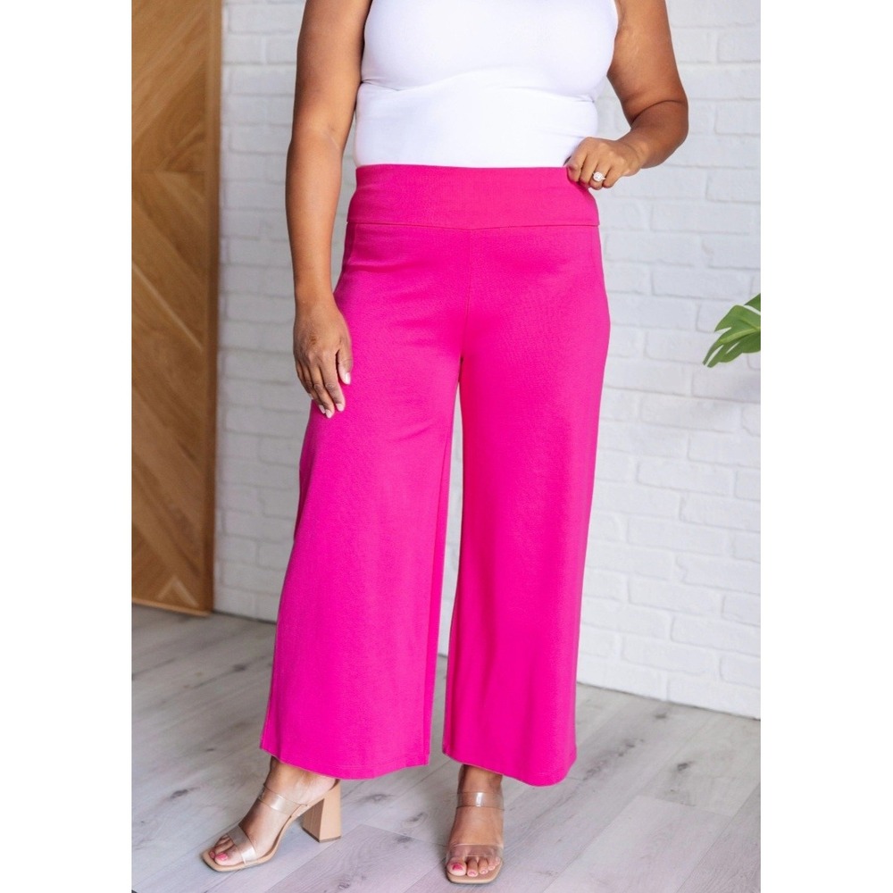 Dear Scarlett Its MAGIC Wide Leg Pants Hot Pink Plus Size 2X Pull On New - Picture 3 of 8